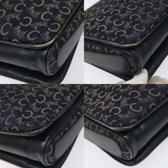 CELINE C Sulky Shoulder Bag Canvas Navy - Picture 10 of 13
